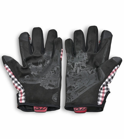 Porsche Classic Assembly Gloves in Red Pepita