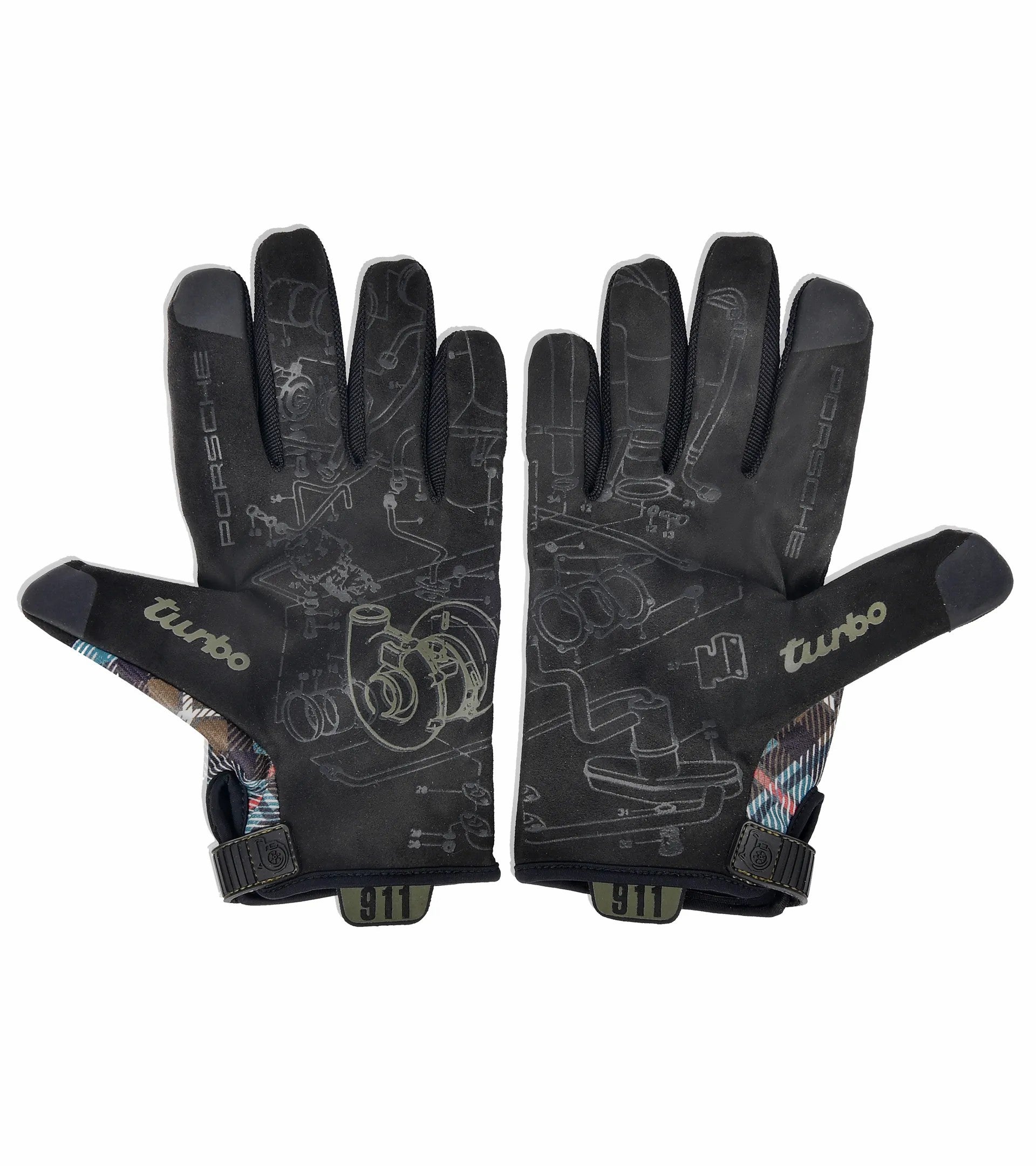 Porsche Assembly Gloves in Dress Mackenzie Green Tartan