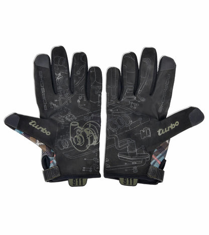 Porsche Assembly Gloves in Dress Mackenzie Green Tartan