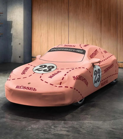 Porsche Indoor Car Cover with "Pink Pig" Design for 911 (992 Turbo)